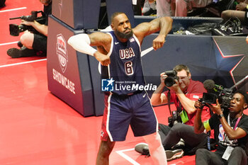 2024-07-20 - Lebron James of Team Usa during the International Friendly basketball match between USA and South Sudan on 20 July 2024 at O2 Arena in London, England - BASKETBALL - FRIENDLY GAME - USA V SOUTH SUDAN - FRIENDLY MATCH - BASKETBALL