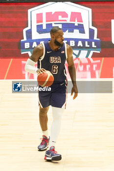 2024-07-20 - Lebron James of Team Usa during the International Friendly basketball match between USA and South Sudan on 20 July 2024 at O2 Arena in London, England - BASKETBALL - FRIENDLY GAME - USA V SOUTH SUDAN - FRIENDLY MATCH - BASKETBALL