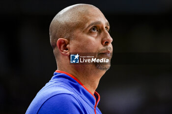 2024-07-23 - Nelson Colon, head coach of Puerto Rico, seen during the Basketball International Friendly match between Spain and Puerto Rico at WiZink Center on July 23, 2024 in Madrid, Spain. - SPAIN VS PUERTO RICO - FRIENDLY MATCH - BASKETBALL