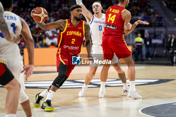 2024-07-23 - Lorenzo Brown of Spain in action with the ball during the Basketball International Friendly match between Spain and Puerto Rico at WiZink Center on July 23, 2024 in Madrid, Spain. - SPAIN VS PUERTO RICO - FRIENDLY MATCH - BASKETBALL