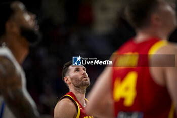 2024-07-23 - Rudy Fernandez (C) of Spain seen during the Basketball International Friendly match between Spain and Puerto Rico at WiZink Center on July 23, 2024 in Madrid, Spain. - SPAIN VS PUERTO RICO - FRIENDLY MATCH - BASKETBALL