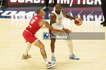 2024-07-22 - Lebron James of Usa and Daniel Theis of Germany during the International Friendly basketball match between USA and Germany on 22 July 2024 at O2 Arena in London, England - BASKETBALL - FRIENDLY GAME - USA V GERMANY - FRIENDLY MATCH - BASKETBALL