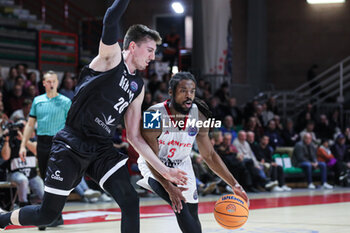 2024-11-13 - #3 Marcus Thornton (SL Benfica) and # 20 Luca Severini (Bertram Derthona Basket Tortona) - BETRAM DERTHONA VS SL BENFICA - CHAMPIONS LEAGUE - BASKETBALL