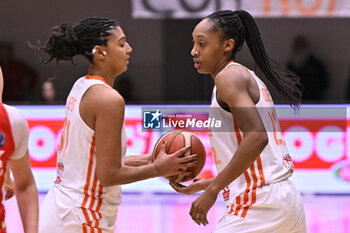 2024-11-21 - Jasmine Keys and Olbis Andre ( Famila Beretta Schio) during the match between Famila Beretta Schio and DVTK Hun-term at PalaRomare - November 21, 2024, during the EuroLeague Women 2024/2025 - FAMILA BERETTA VS DVTK HUN-TERM - EUROLEAGUE WOMEN - BASKETBALL