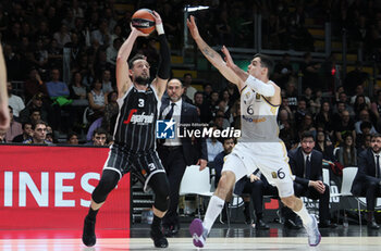 2024-03-15 - Marco Belinelli (Segafredo Virtus Bologna) in action thwarted by Alberto Abalde (Real Madrid) during the Euroleague basketball championship match Segafredo Virtus Bologna Vs. Real Madrid. Bologna, March 15, 2024 at Segafredo Arena - VIRTUS SEGAFREDO BOLOGNA VS REAL MADRID - EUROLEAGUE - BASKETBALL