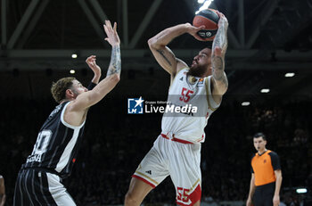 2024-02-09 - Mike James (a.s. Monaco) (R) in action thwarted by Isaia Cordinier (Segafredo Virtus Bologna) during the Euroleague basketball championship match Segafredo Virtus Bologna Vs. a.s. Monaco. Bologna, February 09, 2024 at Segafredo Arena - VIRTUS SEGAFREDO BOLOGNA VS AS MONACO - EUROLEAGUE - BASKETBALL