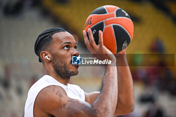 2024-01-04 - 4 Jaron Blossomgame of AS Monaco during the Euroleague, Round 19, match between Olympiacos Piraeus and AS Monaco at Peace & Friendship Stadium on January 4, 2024, in Piraeus, Greece - OLYMPIACOS PIRAEUS VS AS MONACO - EUROLEAGUE - BASKETBALL