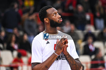 2024-01-04 - 45 Donta Hall of AS Monaco during the Euroleague, Round 19, match between Olympiacos Piraeus and AS Monaco at Peace & Friendship Stadium on January 4, 2024, in Piraeus, Greece - OLYMPIACOS PIRAEUS VS AS MONACO - EUROLEAGUE - BASKETBALL