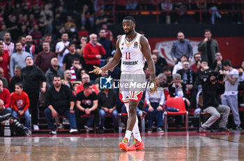 2024-01-04 - 11 Alpha Diallo of AS Monaco during the Euroleague, Round 19, match between Olympiacos Piraeus and AS Monaco at Peace & Friendship Stadium on January 4, 2024, in Piraeus, Greece. - OLYMPIACOS PIRAEUS VS AS MONACO - EUROLEAGUE - BASKETBALL