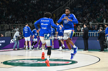 2024-01-09 - 0 Shane Larkin with 1 Rodrigue Beaubois of Anadolu Efes Istanbul during the Euroleague, Round 20, match between Panathinaikos AKTOR Athens and Anadolu Efes Istanbul at the OAKA Altion Arena in Athens, Greece, on January 9, 2024. - PANATHINAIKOS AKTOR ATHENS VS ANADOLU EFES - EUROLEAGUE - BASKETBALL