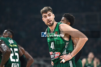 2024-01-11 - 41 Juancho Hernangomez of Panathinaikos AKTOR Athens is playing during the
Euroleague, Round 21, match between Panathinaikos AKTOR Athens and AS Monaco at the OAKA Altion Arena in Athens, Greece, on January 11, 2024. - PANATHINAIKOS AKTOR ATHENS VS AS MONACO - EUROLEAGUE - BASKETBALL