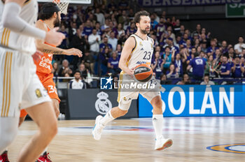 2024-01-11 - Sergio Llull of Real Madrid seen in action with the ball during the Euroleague basketball match between Real Madrid and Valencia at Wizink Center in Madrid, Spain. - REAL MADRID VS VALENCIA - EUROLEAGUE - BASKETBALL
