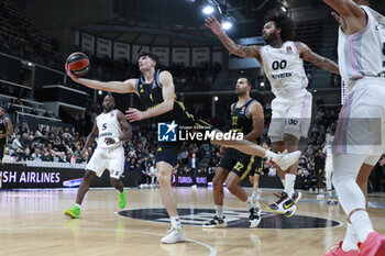 2024-01-12 - Gabriele PROCIDA of Alba Berlin and Mike SCOTT of Lyon and Charles KAHUDI of Lyon and Johannes THIEMANN of Alba Berlin during the Turkish Airlines EuroLeague basketball match between LDLC ASVEL Villeurbanne and Alba Berlin on January 12, 2024 at Astroballe in Villeurbanne, France - BASKETBALL - EUROLEAGUE - ASVEL V ALBA BERLIN - EUROLEAGUE - BASKETBALL