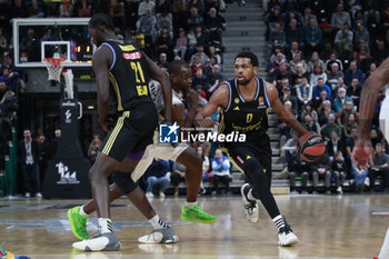 2024-01-12 - Sterling BROWN of Alba Berlin and Charles KAHUDI of Lyon and Khalifa KOUMADJE of Alba Berlin during the Turkish Airlines EuroLeague basketball match between LDLC ASVEL Villeurbanne and Alba Berlin on January 12, 2024 at Astroballe in Villeurbanne, France - BASKETBALL - EUROLEAGUE - ASVEL V ALBA BERLIN - EUROLEAGUE - BASKETBALL