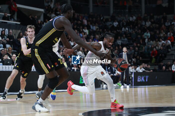 2024-01-12 - Paris LEE of Lyon and Khalifa KOUMADJE of Alba Berlin during the Turkish Airlines EuroLeague basketball match between LDLC ASVEL Villeurbanne and Alba Berlin on January 12, 2024 at Astroballe in Villeurbanne, France - BASKETBALL - EUROLEAGUE - ASVEL V ALBA BERLIN - EUROLEAGUE - BASKETBALL