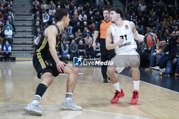 2024-01-12 - Noam YAACOV of Lyon and Matteo SPAGNOLO of Alba Berlin during the Turkish Airlines EuroLeague basketball match between LDLC ASVEL Villeurbanne and Alba Berlin on January 12, 2024 at Astroballe in Villeurbanne, France - BASKETBALL - EUROLEAGUE - ASVEL V ALBA BERLIN - EUROLEAGUE - BASKETBALL