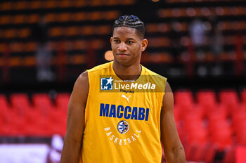 2024-01-18 - 14 Jasiel Rivero of Maccabi Playtika Tel Aviv is playing during the Euroleague, Round 22, match between Olympiacos Piraeus and Maccabi Playtika Tel Aviv at Peace & Friendship Stadium on January 18, 2024, in Piraeus, Greece - OLYMPIACOS PIRAEUS VS MACCABI TEL AVIV - EUROLEAGUE - BASKETBALL