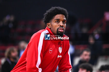 2024-01-18 - 77 Shaquielle McKissic of Olympiacos Piraeus is playing during the Euroleague, Round 22, match between Olympiacos Piraeus and Maccabi Playtika Tel Aviv at Peace & Friendship Stadium on January 18, 2024, in Piraeus, Greece - OLYMPIACOS PIRAEUS VS MACCABI TEL AVIV - EUROLEAGUE - BASKETBALL