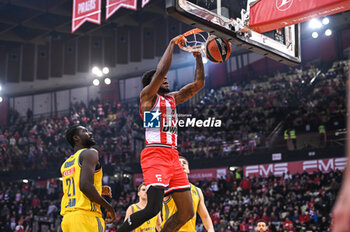 2024-01-30 - 2 Moses Right of Olympiacos Piraeus is playing during the Euroleague, Round 24, match between Olympiacos Piraeus and Alba Berlin at Peace &
Friendship Stadium on January 30, 2024, in Piraeus, Greece. - OLYMPIACOS PIRAEUS VS ALBA BERLIN - EUROLEAGUE - BASKETBALL
