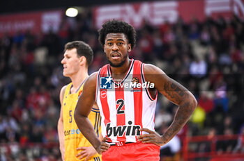 2024-01-30 - 2 Moses Right of Olympiacos Piraeus is playing during the Euroleague, Round 24, match between Olympiacos Piraeus and Alba Berlin at Peace &
Friendship Stadium on January 30, 2024, in Piraeus, Greece. - OLYMPIACOS PIRAEUS VS ALBA BERLIN - EUROLEAGUE - BASKETBALL