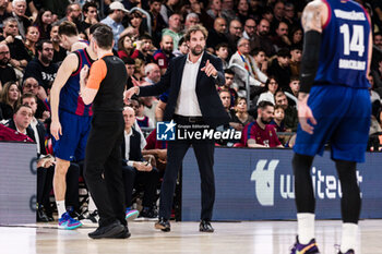 2024-02-09 - Roger Grimau Head coach of Fc Barcelona during the Turkish Airlines EuroLeague basketball match between FC Barcelona and Alba Berlin on February 9, 2024 at Palau Blaugrana in Barcelona, Spain - BASKETBALL - EUROLEAGUE - FC BARCELONA V ALBA BERLIN - EUROLEAGUE - BASKETBALL