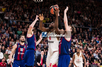 2024-03-01 - Jaron Blossomgame of AS Monaco during the Turkish Airlines EuroLeague basketball match between FC Barcelona and AS Monaco on March 1, 2024 at Palau Blaugrana in Barcelona, Spain - BASKETBALL - EUROLEAGUE - FC BARCELONA V MONACO - EUROLEAGUE - BASKETBALL