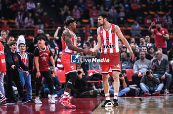 2024-03-07 - 3 Isaiah Canaan and 4 Michalis Lountzi of Olympiacos Piraeus are playing during the Euroleague, Round 28, match between Olympiacos Piraeus and Virtus Segafredo Bologna at Peace & Friendship Stadium on March 7, 2024, in Piraeus, Greece. - OLYMPIACOS BC VS VIRTUS SEGAFREDO BOLOGNA - EUROLEAGUE - BASKETBALL