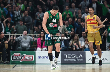 2024-03-22 - 44 Konstantinos Mitoglou of Panathinaikos AKTOR Athens is playing during the Euroleague, Round 31, match between Panathinaikos AKTOR Athens and FC Barcelona at Oaka Altion Arena on March 22, 2024, in Athens, Greece. - PANATHINAIKOS AKTOR ATHENS VS FC BARCELONA - EUROLEAGUE - BASKETBALL