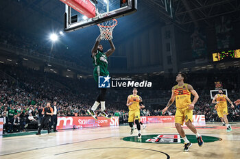 2024-03-22 - 26 Mathias Lessort of Panathinaikos AKTOR Athens is playing during the Euroleague, Round 31, match between Panathinaikos AKTOR Athens and FC Barcelona at Oaka Altion Arena on March 22, 2024, in Athens, Greece. - PANATHINAIKOS AKTOR ATHENS VS FC BARCELONA - EUROLEAGUE - BASKETBALL