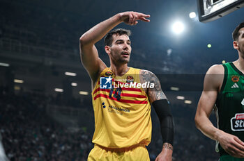 22/03/2024 - 14 Willy Hernangomez of FC Barcelona is playing during the Euroleague, Round 31, match between Panathinaikos AKTOR Athens and FC Barcelona at Oaka Altion Arena on March 22, 2024, in Athens, Greece. - PANATHINAIKOS AKTOR ATHENS VS FC BARCELONA - EUROLEAGUE - BASKET