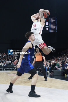 2024-03-28 - Mike JAMES of Monaco and Noam YAACOV of Lyon during the Turkish Airlines EuroLeague basketball match between LDLC ASVEL Villeurbanne and AS Monaco on March 28, 2024 at LDLC Arena in Decines-Charpieu, France - BASKETBALL - EUROLEAGUE - ASVEL V MONACO - EUROLEAGUE - BASKETBALL