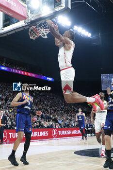 2024-03-28 - Jaron BLOSSOMGAME of Monaco and Noam YAACOV of Lyon and Timothe LUWAWU CABARROT of Lyon during the Turkish Airlines EuroLeague basketball match between LDLC ASVEL Villeurbanne and AS Monaco on March 28, 2024 at LDLC Arena in Decines-Charpieu, France - BASKETBALL - EUROLEAGUE - ASVEL V MONACO - EUROLEAGUE - BASKETBALL