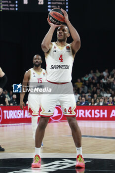 2024-03-28 - Jaron BLOSSOMGAME of Monaco during the Turkish Airlines EuroLeague basketball match between LDLC ASVEL Villeurbanne and AS Monaco on March 28, 2024 at LDLC Arena in Decines-Charpieu, France - BASKETBALL - EUROLEAGUE - ASVEL V MONACO - EUROLEAGUE - BASKETBALL