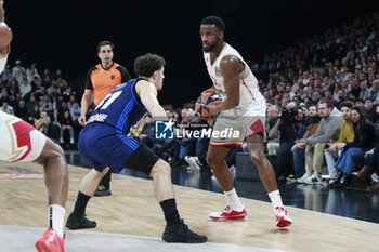 2024-03-28 - Alpha DIALLO of Monaco and Noam YAACOV of Lyon during the Turkish Airlines EuroLeague basketball match between LDLC ASVEL Villeurbanne and AS Monaco on March 28, 2024 at LDLC Arena in Decines-Charpieu, France - BASKETBALL - EUROLEAGUE - ASVEL V MONACO - EUROLEAGUE - BASKETBALL