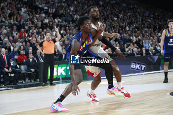 2024-03-28 - Mbaye NDIAYE of Lyon and Alpha DIALLO of Monaco during the Turkish Airlines EuroLeague basketball match between LDLC ASVEL Villeurbanne and AS Monaco on March 28, 2024 at LDLC Arena in Decines-Charpieu, France - BASKETBALL - EUROLEAGUE - ASVEL V MONACO - EUROLEAGUE - BASKETBALL