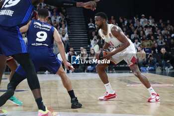 2024-03-28 - Alpha DIALLO of Monaco and Timothe LUWAWU CABARROT of Lyon and Youssoupha FALL of Lyon during the Turkish Airlines EuroLeague basketball match between LDLC ASVEL Villeurbanne and AS Monaco on March 28, 2024 at LDLC Arena in Decines-Charpieu, France - BASKETBALL - EUROLEAGUE - ASVEL V MONACO - EUROLEAGUE - BASKETBALL
