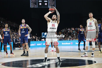 2024-03-28 - Mike JAMES of Monaco and Donatas MOTIEJUNAS of Monaco and Joffrey LAUVERGNE of Lyon and Edwin JACKSON of Lyon during the Turkish Airlines EuroLeague basketball match between LDLC ASVEL Villeurbanne and AS Monaco on March 28, 2024 at LDLC Arena in Decines-Charpieu, France - BASKETBALL - EUROLEAGUE - ASVEL V MONACO - EUROLEAGUE - BASKETBALL