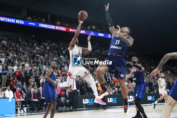 2024-03-28 - Jordan LOYD of Monaco and Edwin JACKSON of Lyon and Timothe LUWAWU CABARROT of Lyon and Charles KAHUDI of Lyon during the Turkish Airlines EuroLeague basketball match between LDLC ASVEL Villeurbanne and AS Monaco on March 28, 2024 at LDLC Arena in Decines-Charpieu, France - BASKETBALL - EUROLEAGUE - ASVEL V MONACO - EUROLEAGUE - BASKETBALL