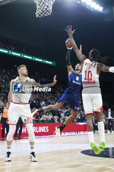 2024-03-28 - Edwin JACKSON of Lyon and John BROWN of Monaco and Donatas MOTIEJUNAS of Monaco during the Turkish Airlines EuroLeague basketball match between LDLC ASVEL Villeurbanne and AS Monaco on March 28, 2024 at LDLC Arena in Decines-Charpieu, France - BASKETBALL - EUROLEAGUE - ASVEL V MONACO - EUROLEAGUE - BASKETBALL