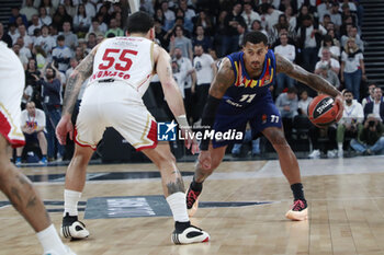 2024-03-28 - Edwin JACKSON of Lyon and Mike JAMES of Monaco during the Turkish Airlines EuroLeague basketball match between LDLC ASVEL Villeurbanne and AS Monaco on March 28, 2024 at LDLC Arena in Decines-Charpieu, France - BASKETBALL - EUROLEAGUE - ASVEL V MONACO - EUROLEAGUE - BASKETBALL