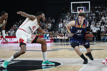 2024-03-28 - Noam YAACOV of Lyon and Donta HALL of Monaco during the Turkish Airlines EuroLeague basketball match between LDLC ASVEL Villeurbanne and AS Monaco on March 28, 2024 at LDLC Arena in Decines-Charpieu, France - BASKETBALL - EUROLEAGUE - ASVEL V MONACO - EUROLEAGUE - BASKETBALL