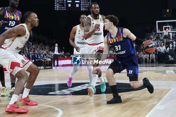 2024-03-28 - Noam YAACOV of Lyon and Donta HALL of Monaco and Jaron BLOSSOMGAME of Monaco during the Turkish Airlines EuroLeague basketball match between LDLC ASVEL Villeurbanne and AS Monaco on March 28, 2024 at LDLC Arena in Decines-Charpieu, France - BASKETBALL - EUROLEAGUE - ASVEL V MONACO - EUROLEAGUE - BASKETBALL