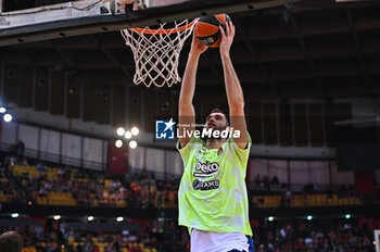 2024-04-12 - 9 Georgios Papagiannis of Fenerbahce Beko Istanbul is playing during the Euroleague, Round 34, match between Olympiacos Piraeus and Fenerbahce Beko Istanbul at Peace & Friendship Stadium on April 12, 2024, in Piraeus, Greece. - OLYMPIACOS PIRAEUS VS FENERBAHCE BEKO ISTANBUL - EUROLEAGUE - BASKETBALL