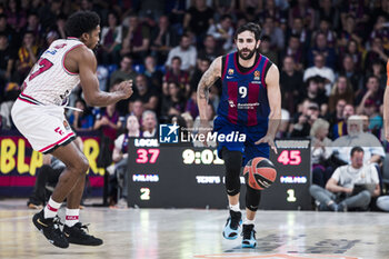2024-04-24 - Ricky Rubio of FC Barcelona during the Turkish Airlines EuroLeague basketball match between FC Barcelona and Olympiacos Piraeus on April 24, 2024 at Palau Blaugrana in Barcelona, Spain - BASKETBALL - EUROLEAGUE - BARCELONA V OLYMPIACOS PIRAEUS - EUROLEAGUE - BASKETBALL