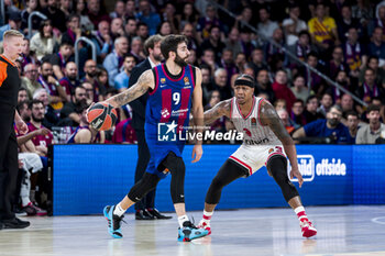 2024-04-24 - Ricky Rubio of FC Barcelona and Isaiah Canaan of Olympiacos during the Turkish Airlines EuroLeague basketball match between FC Barcelona and Olympiacos Piraeus on April 24, 2024 at Palau Blaugrana in Barcelona, Spain - BASKETBALL - EUROLEAGUE - BARCELONA V OLYMPIACOS PIRAEUS - EUROLEAGUE - BASKETBALL
