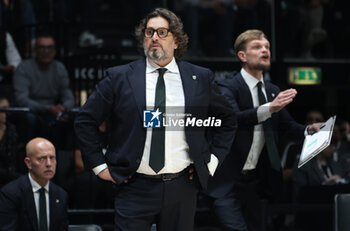 2024-10-15 - Andrea Trincheri, head coah of Zalgiris Kaunas during the basketball Turkish Airlines Euroleague match between Virtus Segafredo Bologna and Zalgiris Kaunas at the Unipol Arena, Casalecchio (Bologna), Italy, October 15, 2024 - photo: Michele Nucci - SEGAFREDO VIRTUS BOLOGNA VS ZALGIRIS KAUNAS - EUROLEAGUE - BASKETBALL