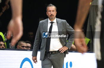 2024-10-15 - Luca Banchi, head coach of Virtus Bologna during the basketball Turkish Airlines Euroleague match between Virtus Segafredo Bologna and Zalgiris Kaunas at the Unipol Arena, Casalecchio (Bologna), Italy, October 15, 2024 - photo: Michele Nucci - SEGAFREDO VIRTUS BOLOGNA VS ZALGIRIS KAUNAS - EUROLEAGUE - BASKETBALL