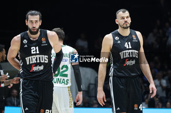 2024-10-15 - Tornike Shengelia (Virtus Bologna) andAnte Zizic (Virtus Bologna) during the basketball Turkish Airlines Euroleague match between Virtus Segafredo Bologna and Zalgiris Kaunas at the Unipol Arena, Casalecchio (Bologna), Italy, October 15, 2024 - photo: Michele Nucci - SEGAFREDO VIRTUS BOLOGNA VS ZALGIRIS KAUNAS - EUROLEAGUE - BASKETBALL