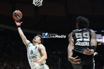 2024-10-15 - Dovydas Giedraitis (Zalgiris) during the basketball Turkish Airlines Euroleague match between Virtus Segafredo Bologna and Zalgiris Kaunas at the Unipol Arena, Casalecchio (Bologna), Italy, October 15, 2024 - photo: Michele Nucci - SEGAFREDO VIRTUS BOLOGNA VS ZALGIRIS KAUNAS - EUROLEAGUE - BASKETBALL