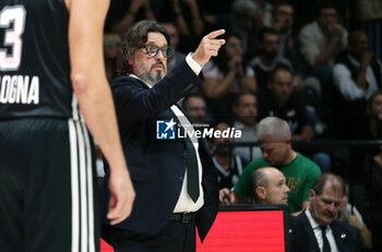 2024-10-15 - Andrea Trincheri, head coah of Zalgiris Kaunas during the basketball Turkish Airlines Euroleague match between Virtus Segafredo Bologna and Zalgiris Kaunas at the Unipol Arena, Casalecchio (Bologna), Italy, October 15, 2024 - photo: Michele Nucci - SEGAFREDO VIRTUS BOLOGNA VS ZALGIRIS KAUNAS - EUROLEAGUE - BASKETBALL